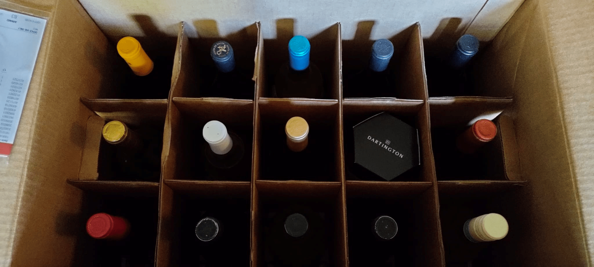 Box of wine from WSJ Wine Club.