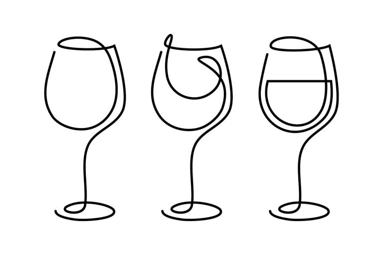 Row of wine glasses.