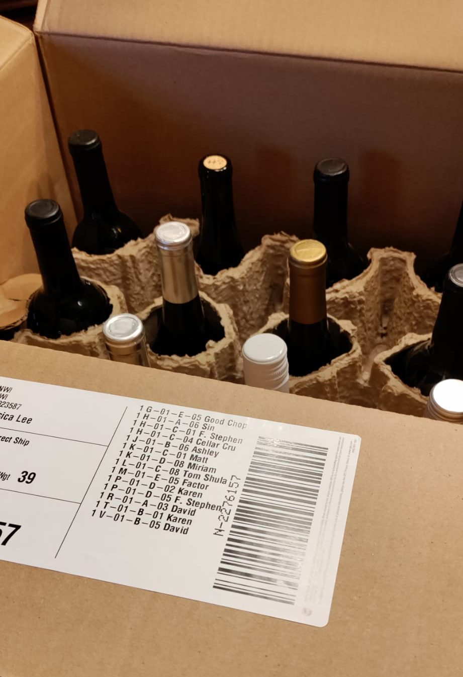 Shipment of wines from Naked Wines.