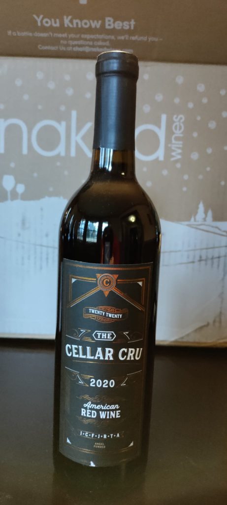 The Cellar Cru wine bottle.
